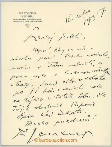 252014 - 1937 SOUKUP František (1871-1940), český sociálně-demok