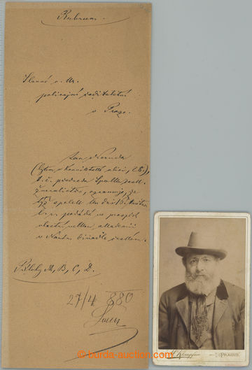 252085 - 1880 NERUDA Jan (1834–1891), významný český básník a