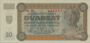 253368 - 1942 Ba.53b, 20Ks 1942, série Ke 18, perforace SPECIMEN dol
