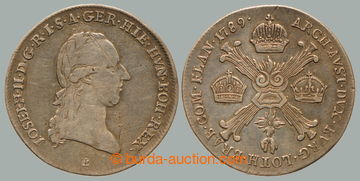 253393 - 1789 Joseph II. (1780-1790), ¼ taler cross 1789 B, Kremnica