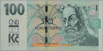 253408 - 2019 Ba.CZ29, 100Kč 2018 s pamětním přítiskem na 100 le