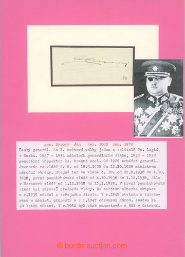 253559 - SYROVÝ Jan (1888-1970), československý armádní generá
