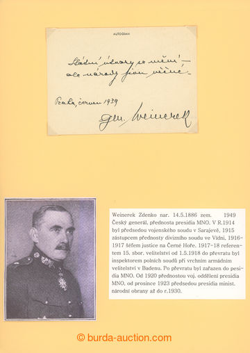 253592 - 1939 WINEREK Zdenko (1886-1949), čs. generál, přednosta p