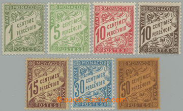 255340 - 1905-1909 Yv.T1-T7, doplatní 1c - 50C, luxusní, jen 10c *,