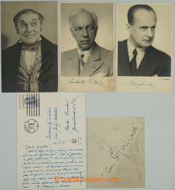 255379 - 1933-1958 HERCI / sestava podpisů významných českých he