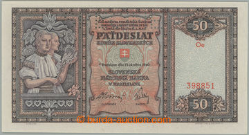 256222 - 1940 Ba.50, 50Ks 1940, série Oe, perforace SPECIMEN; bezvad