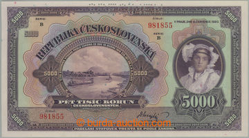 256388 - 1920 Ba.17b, 5000Kč 1920, série B, perforace SPECIMEN; vel