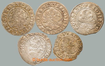 256662 - 1622-1635 Ferdinand II. (1619-1637), sestava 5ks 3 krejcarů
