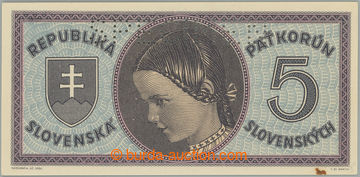 257755 - 1945 Ba.55a, 5Ks b.l. (1945), série A 048, perforace SPECIM