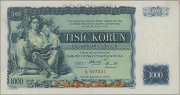 259397 - 1934 Ba.27, 1000Kč 1934, série B, perforace SPECIMEN; velm