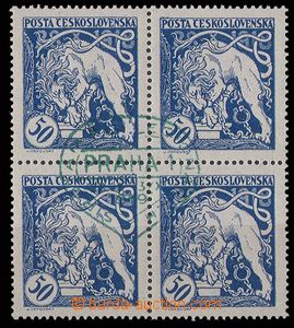 26036 - block of four 50h with joined type and green overprint/impr