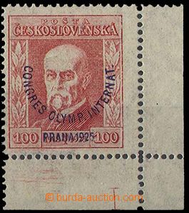 26057 - 1925 Congress 100h R corner with plate mark 1, Pof.181 P7,