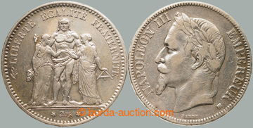 261074 - 1867, 1874 FRANCIE / sestava 2 Ag mincí: Napoleon III. (185