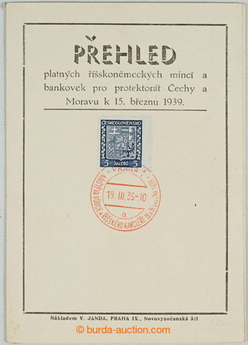 261400 - 1939 PŘEHLED PLATNÝCH ŘÍŠSKONĚMECKÝCH MINCÍ A BANKOV