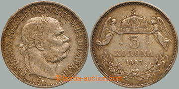 263201 - 1907 František Josef I. (1848-1916), 5 koruna 1907 KB; drob