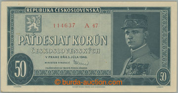 263477 - 1948 Ba.81b, 50Kčs 1948, série A47; svislý přehyb, celko