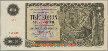 263789 - 1940 Ba.51, 1000Ks 1940, série 6N6, perforace SPECIMEN; bez