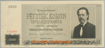 263833 - 1945 Ba.79, 5000Kčs 1945, série 06A, perforace 3 malé dí