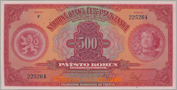 263851 - 1929 Ba.23, 500Kč 1929, série F, perforace SPECIMEN; bezva