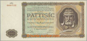 263855 - 1944 Ba.N5, 5000Ks 1944, série 6Ni, perforace SPECIMEN naho