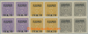 263879 - 1918 LETECKÉ 1918 / ANK.225-227 / 4-bloky Znak 1,50/2K - 4K