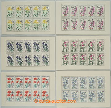 263919 - 1964 Pof.PL1377-1382, Květiny, kompletní série; 1,20Kčs