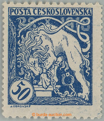 263966 - Pof.29D, Lev trhající okovy 50h modrá se vzácným ŘZ 1