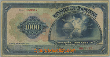 264218 - 1932 Ba.26, 1000Kč 1932, série C, perforace SPECIMEN; soli