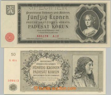 264239 - 1940, 1944 Ba.34, 42, sestava 2ks bankovek: 50K 1940, série