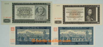 264241 - 1940-1942 Ba.32, 33a, 36, 39a, sestava 4 bankovek: 100K 1940