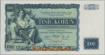 264660 - 1934 Ba.27, 1000Kč 1934, série C, perforace SPECIMEN; bezv