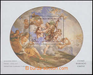 26470 - 2001 Pof.A289, miniature sheet Baroque, production flaw pada