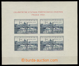 26518 - 1950 miniature sheet Pof.A564, type VI. straight 9, small pr