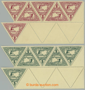 265245 - 1917 (1918) SPĚŠNÉ / Mi.217-218, Trojúhelník 2H a 5H, 6