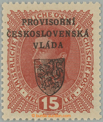 265280 - Pof.RV6, Pražský přetisk I. (malý znak) 15h hnědá, I.