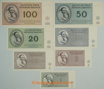 265492 - 1943 TEREZÍN / DH.1-7a, kompletní sada bankovek terezínsk