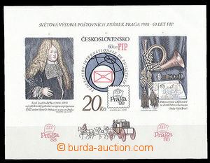 26594 - 1986 miniature sheet Pof.A2747B imperforate, T III. with pla