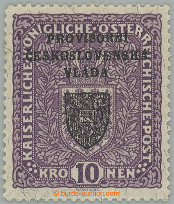 266072 - Pof.RV19Ib, Pražský přetisk I (malý znak) Znak 10K fial