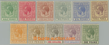 266144 - 1921-1937 SG.115-125, Jiří V. ½P - £1, průsvitka Mult S