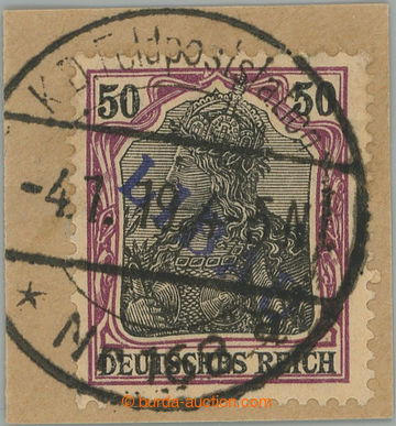 266235 - 1919 LIBAU / Mi.6Ba, přetisková Germania 50Pfg, šikmý fi