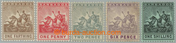 266236 - 1909-1910 SG.163-169, Znak kolonie ¼F - 1Sh, průsvitka Mul