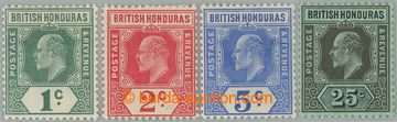 266246 - 1908-1911 SG.95-100, Edward VII. 1c-25c; complete set, c.v..