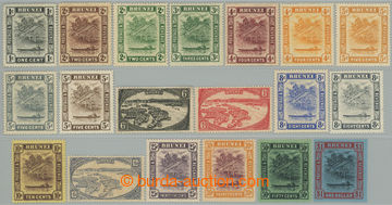 266308 - 1924-1937 SG.60-78, Brunei River 1c - $1; complete set, SG.6
