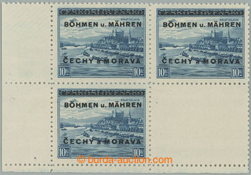 266360 - 1939 Pof.19KPh, Bratislava 10Kč, levý dolní rohový 4-blo