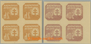 266425 - 1939 Sy.NV10y + NV20z VV, Znak 2h žlutá a 50h hnědá, 2x