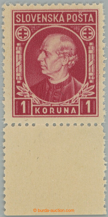 266440 - 1939 Sy.30yA, Hlinka 1Ks červená, zn. s dolním kuponem,