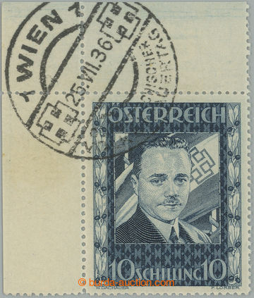 266443 - 1936 ANK.588, Dolfuß 10Sh, levý horní rohový kus s raz.