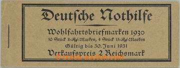 266477 - 1930 STAMP BOOKLETS / Mi.MH.29.3, stamp booklets Nothilfe; c