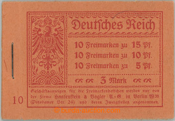 266486 - 1919 STAMP BOOKLETS / Mi.MH.12A, stamp booklet Germania, per