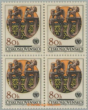 266548 - 1971 Pof.1928xb, UNICEF 80h, block of four, optically cleare